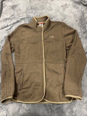 The North Face Brown Fleece Jacket with Tan Trim